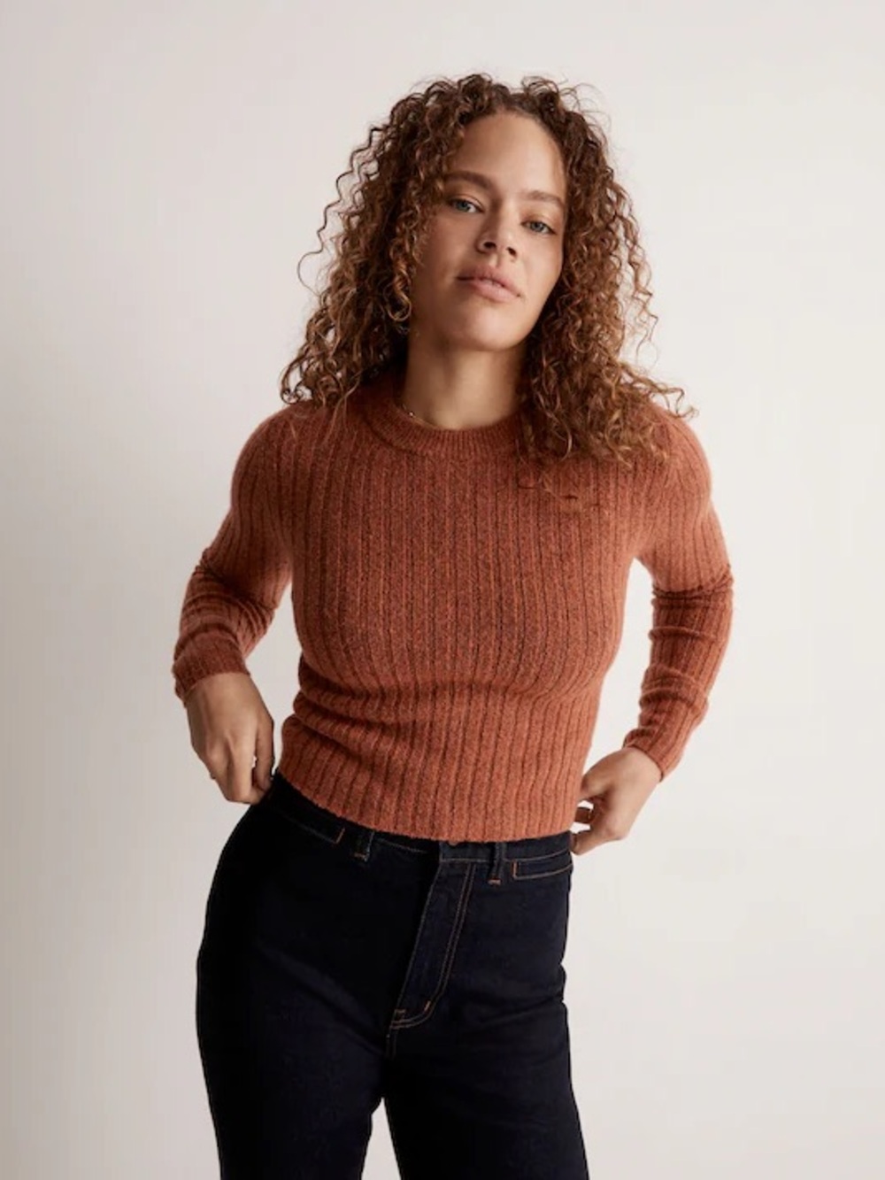 Madewell Readfield Pullover Sweater in Heather Cumin XXS